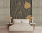 Bedroom - Modern Simple Golden Leaf Wallpaper