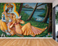 Radha Krishna Hand Draw Painting Mural Wallpaper