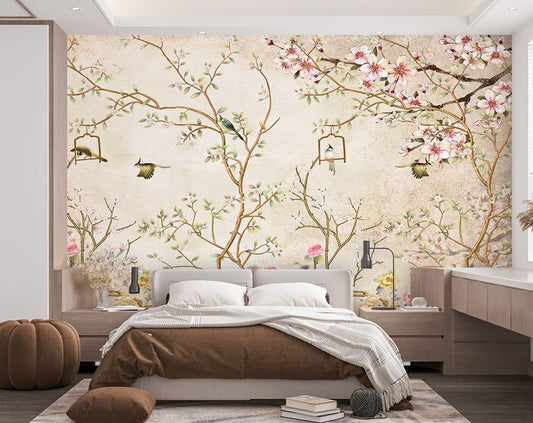 customized Botanical wallpaper | Chinoiserie wallpaper