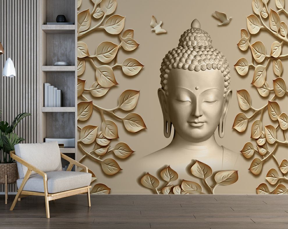 Multicolor 3D Buddha Wallpaper