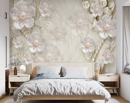Pearl Flowers Background Wallpaper
