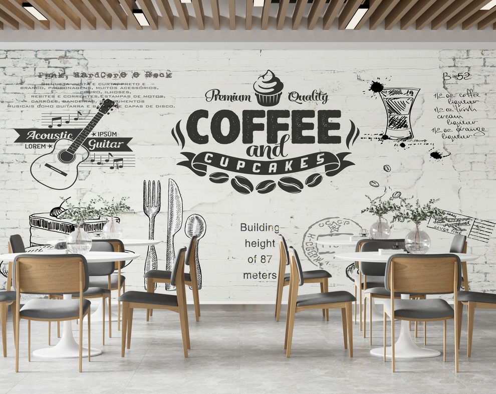 Coffee shop and restaurant wallpaper