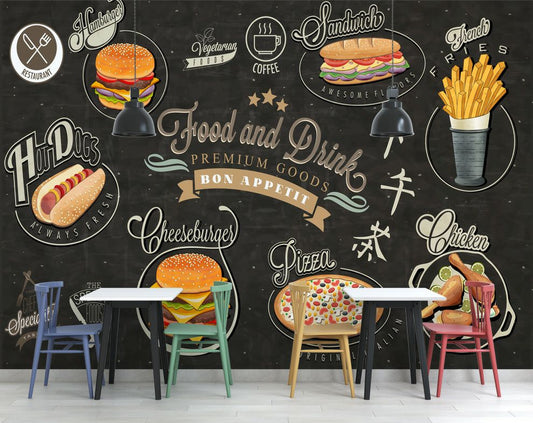 Modern Burgers And Fast Food Restaurant Wallpaper