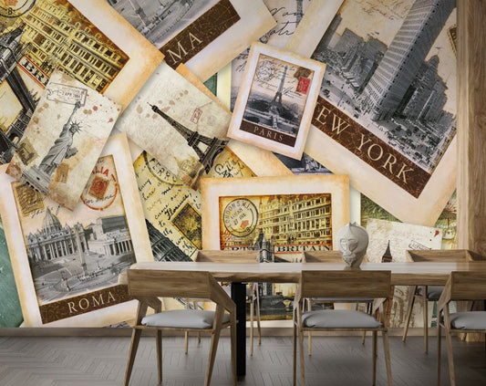 Photo Wallpaper European Retro Newspaper Wallpaper For Restaurant Walls