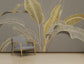 Golden banana leaf tropical wallpaper - view 3