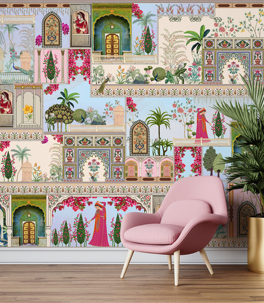 Traditional Indian Art Mural Wallpaper