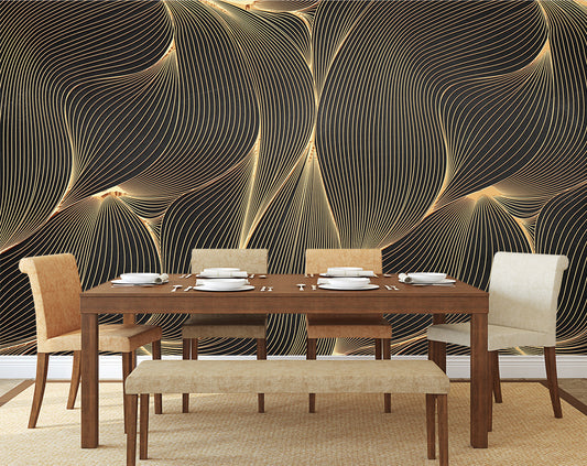 Gold Screen Art 3D Classic Wall Covering Wallpaper