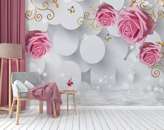 Customized Pink Rose Wallpaper