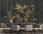 Golden line banana leaf wallpaper - view 3