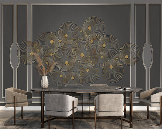 Dining Room - Designer Beautiful 3D Round Circular Modern Wallpaper