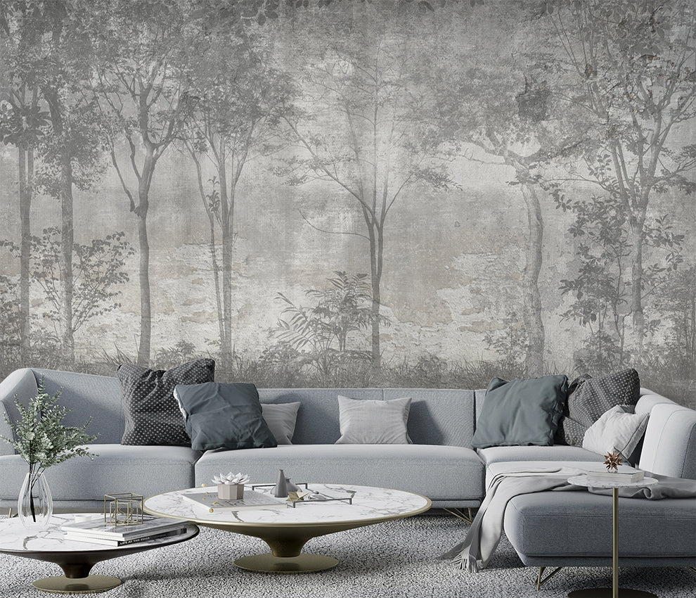 Gray Forest Trees Wallpaper