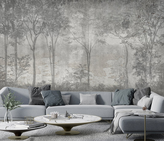 Gray Forest Trees Wallpaper