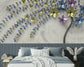 3D metal flower TV wall wallpaper - view 4