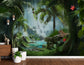 Jungle beach lagoon cheetah wallpaper