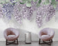 3D lilac wisteria flower mural - view 4