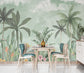 Living Room - Tropical Paradise Palm Trees Wall Mural Wallpaper, Custom Size