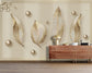 Horizontal 3D golden leaf wallpaper - view 2