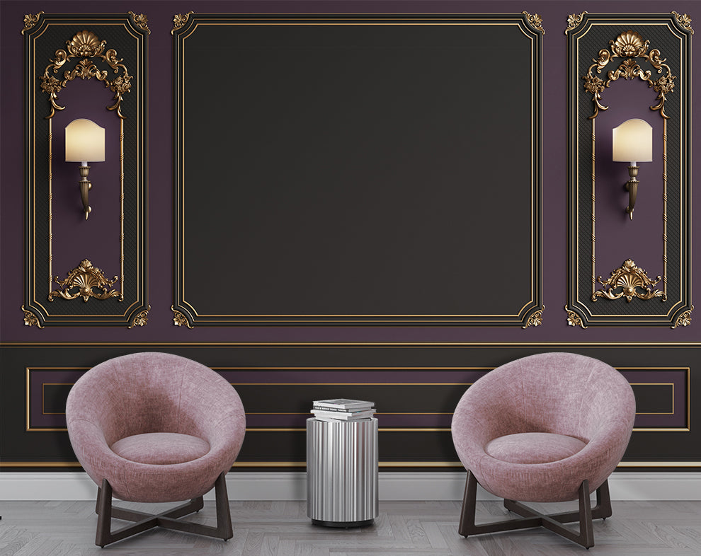 Luxury Purple Bedroom Design 3D Wallpaper