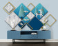Living Room - Abstract Geometric Diamond Art Wallpaper