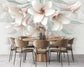 Dining Room - 3D Pink And White Flowers Wallpaper For Living Room