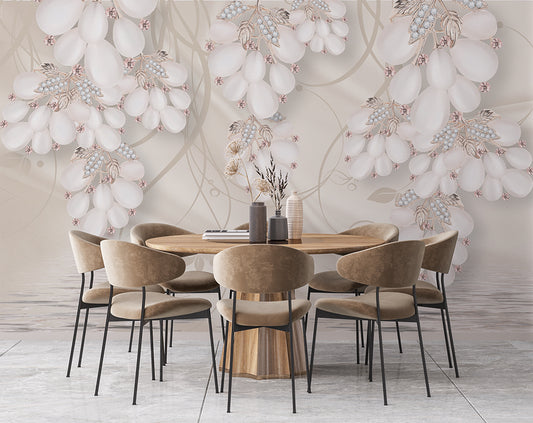 Pearl Flower Jewelry Wallpaper For Living Room