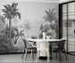 Tropical Palm Trees Black And White Wallpaper