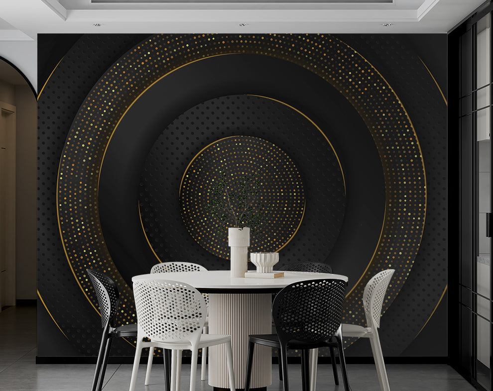 3D Creative Abstract Golden Lines Wallpaper