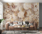 3D floral texture and butterfly wallpaper - view 3