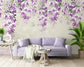 Hanging purple flowers and butterfly wallpaper