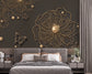 3D golden line flower pearl butterfly wallpaper - view 2