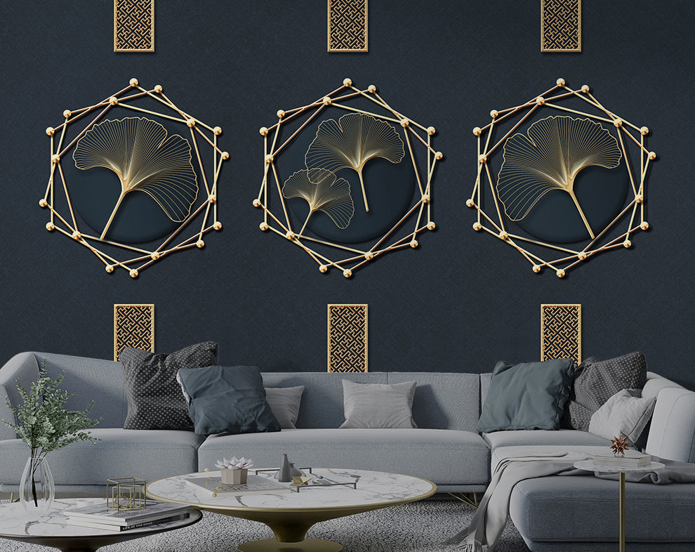 3D Creative Circular Art Ginkgo Leaf Wallpaper