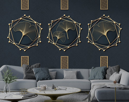 3D Creative Circular Art Ginkgo Leaf Wallpaper