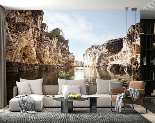 Bhedaghat 3D Marble Rocks Nature Wallpaper