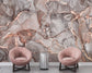 Living Room - Beige Pink Mix Marble Wallpaper