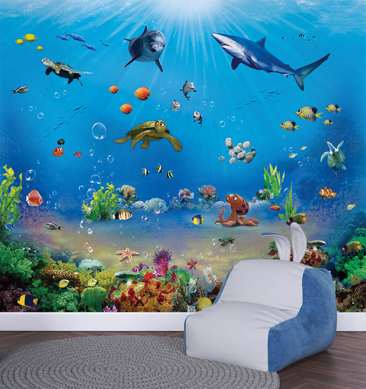Kids Room - Underwater Ocean Life Kids Room Wallpaper