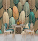 Dining Room - Abstract Colorful Feather Design Wallpaper