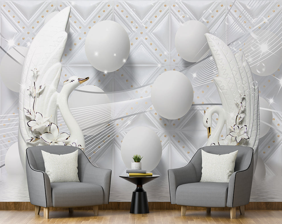 Luxury White Swan Wallpaper