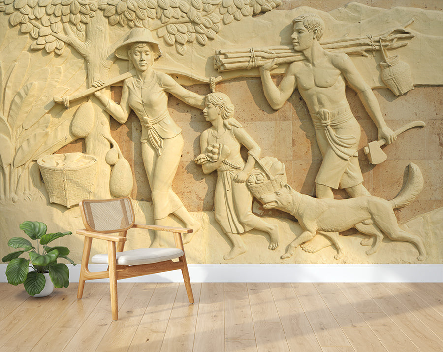 3D Mural Vintage Wallpaper