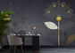 Living Room - Luxury Golden Liner Lotus Wallpaper