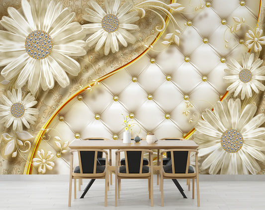 Glitter fabric European style Luxurious 3D Wallpaper