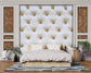 3D white chesterfield pattern wallpaper - view 3