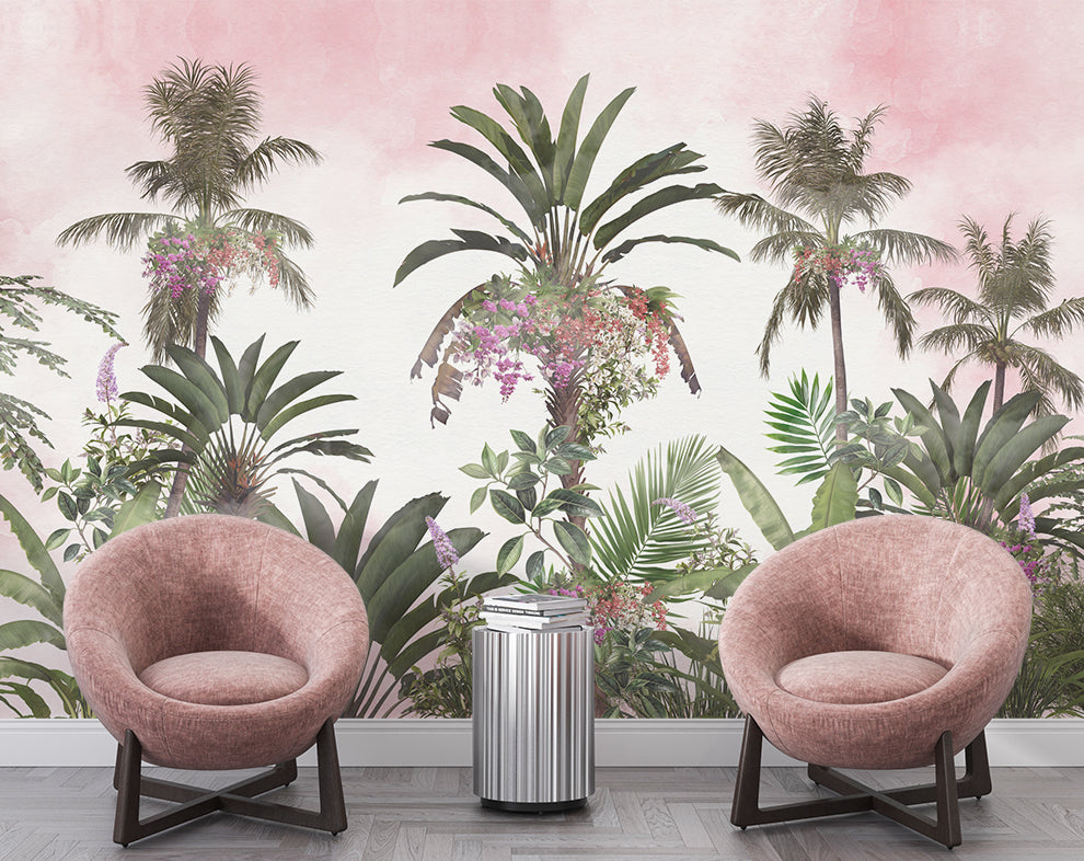 Watercolor Tropical And Flowers Wallpaper