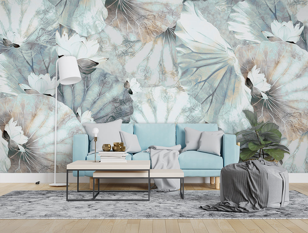 3D Mural Chinese Style Flowers Wallpaper