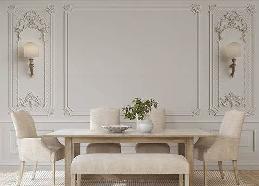White Plaster Line 3D Wallpaper