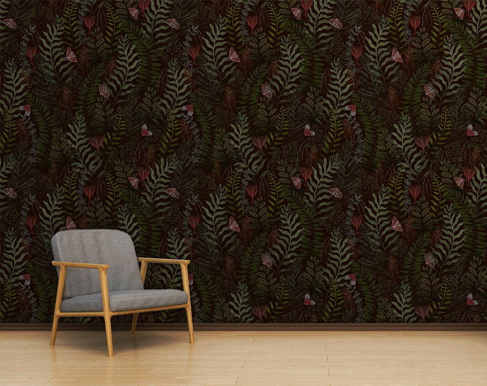 Vintage Dark Botanical Wallpaper Roll