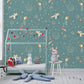 Airplane With Stars Nursery Boys Wallpaper