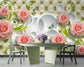 3D soft pack relief flowers wallpaper - view 3