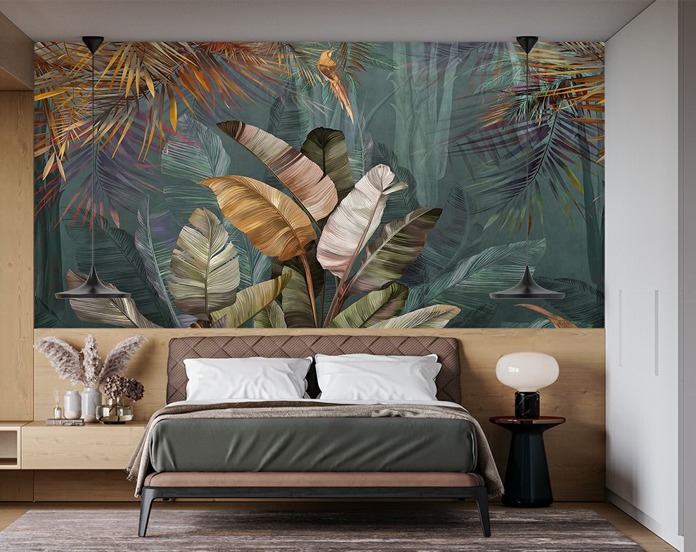 Big Banana Leaf Watercolour Wallpaper For Wall