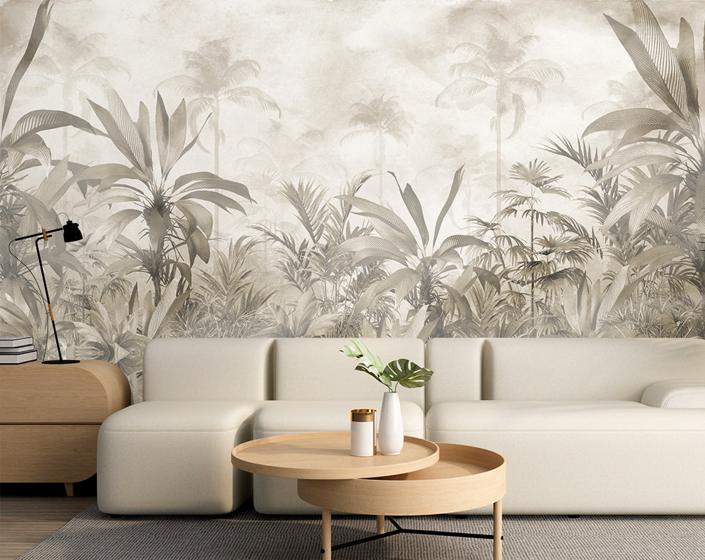 Tropical Trees And Plants Vintage Wallpaper