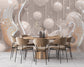 Swans purple flowers and pearls 3D wallpaper - view 2